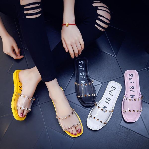 

slippers sandals women's style soft-sole anti-slip rhinestone shoes women, Black