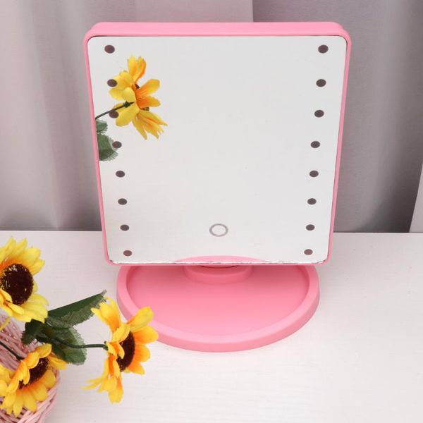 

compact mirrors 16 leds deskcosmetic mirror usb touch screen dimmable makeup with storage tray )