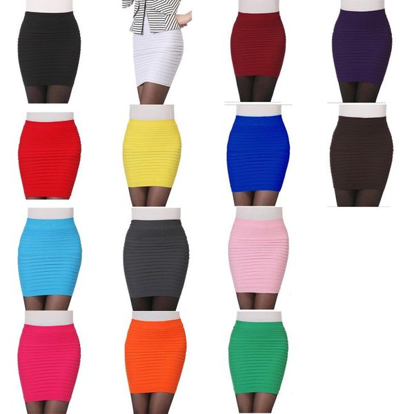 

skirts women elastic high waist stretchy slim seamless skirt female, Black
