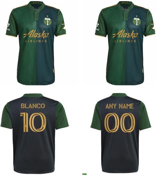 

mls 2021 player version portland timbers soccer jersey green blanco valeri chara men football shirt cutomized s-2xl, Black;yellow