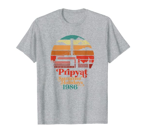 

3.6 roentgen not great, not terrible chernobyl retro sunset t-shirt, White;black