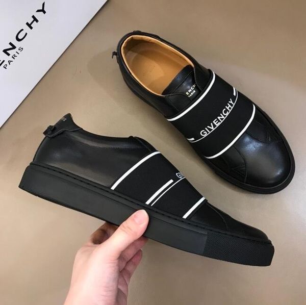 

2021 sneakers in leather with webbing shoes luxury designer men women shoes01, Black
