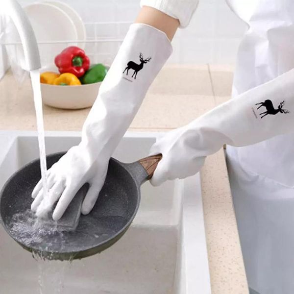 

ladies waterproof rubber latex dishwashing gloves kitchen durable environmental protection cleaning tools disposable
