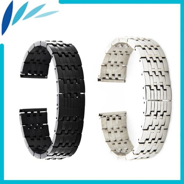 

watch bands stainless steel band 22mm for samsung gear s3 classic / frontier strap wrist loop belt bracelet black silver + spring bar, Black;brown