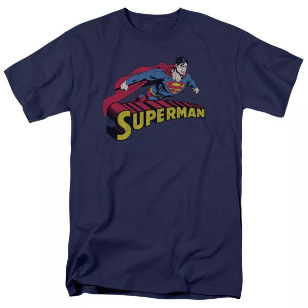 

superman flying over t-shirt dc comics sizes s-3x new, White;black