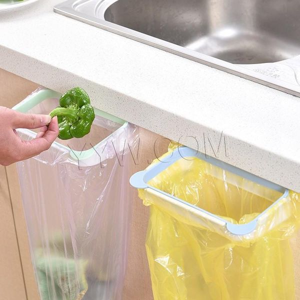 

Trash Bag Holder Towel Storage Holders Rubbish Rack Kitchen Cupboard Door Back Stand Garbage Bags Clips