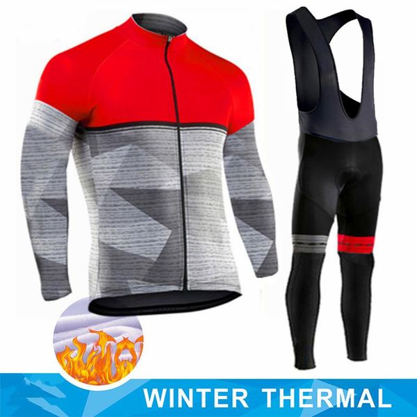 

racing sets winter thermal fleece cycling jersey set bike suit mountian bicycle clothing ropa ciclismo, Black;blue