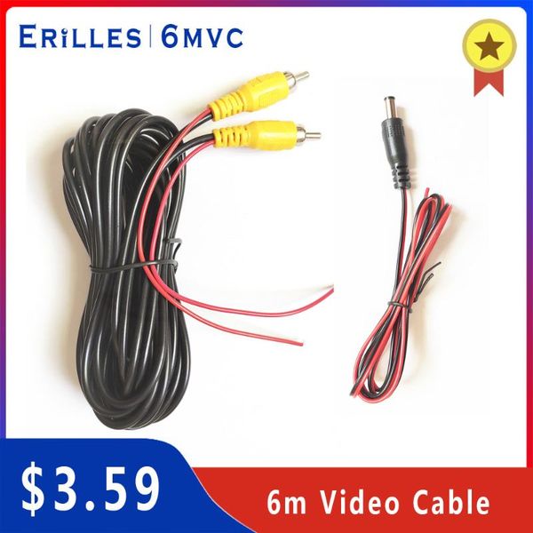 

car rear view cameras& parking sensors 6m video cable for camera universal rca 6 meters wire reverse with multimedia monitor