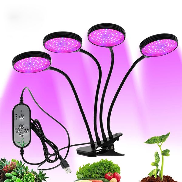 LED Işık Büyümek Kırmızı Ve Mavi DC5V USB Tam Spektrum Phyto Lambası Masaüstü Klip Resim Lambaları Kapalı Bitkiler Çiçekler