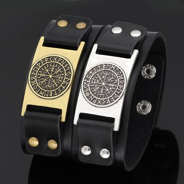 

viking odin luna bracelet men's nordic cowhide, Silver