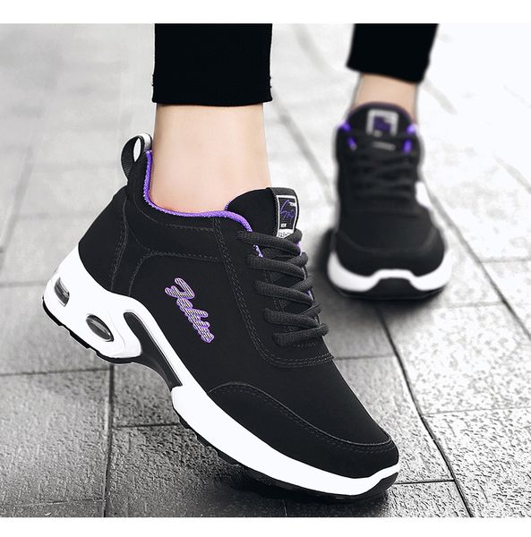 

women's shoes fall 2021 matte leather upper soft sole running shoe korean casual cushion sports shoes women pn114