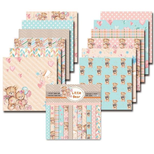 

12-inch little bearcartoon family child themesingle-sided pattern series kraft background diy scrapbook paper craft decoration other arts an