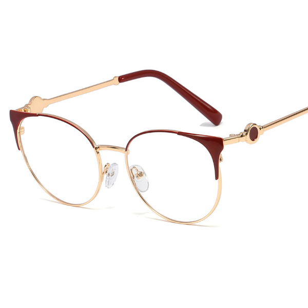 

sunglasses fashion round frame metal glasses flat mirror trend myopia uv400, White;black