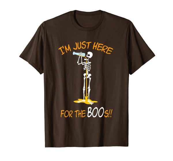 

I'm Just Here for the BOOs Skeleton Drinking Beer T-Shirt, Mainly pictures