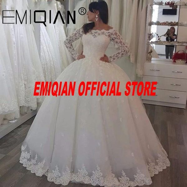 

other wedding dresses vintage lace appliques off the shoulder ball gown long sleeves gowns bride dress, White