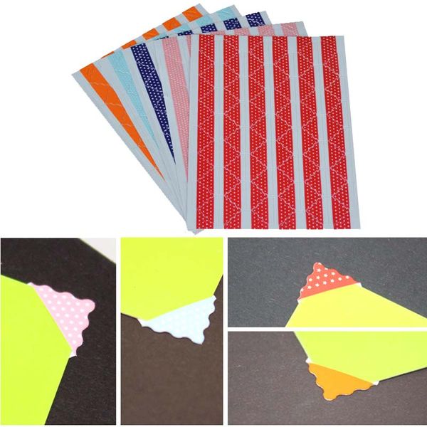 2021 Novo PVC Photo Corners Adesivos para DIY Álbum Selo Decorativo Canto Adesivos Scrapbooking