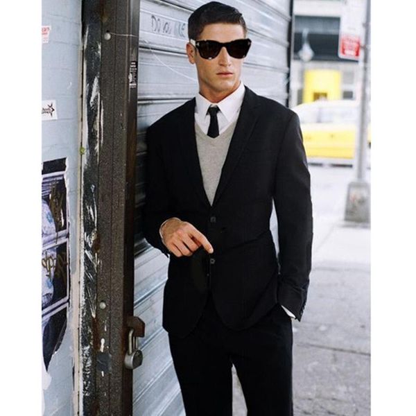 

men's suits & blazers fashion elegant style black slim fit groomsmen tuxedo for wedding beach party club perform men clothing (coat + t, White;black