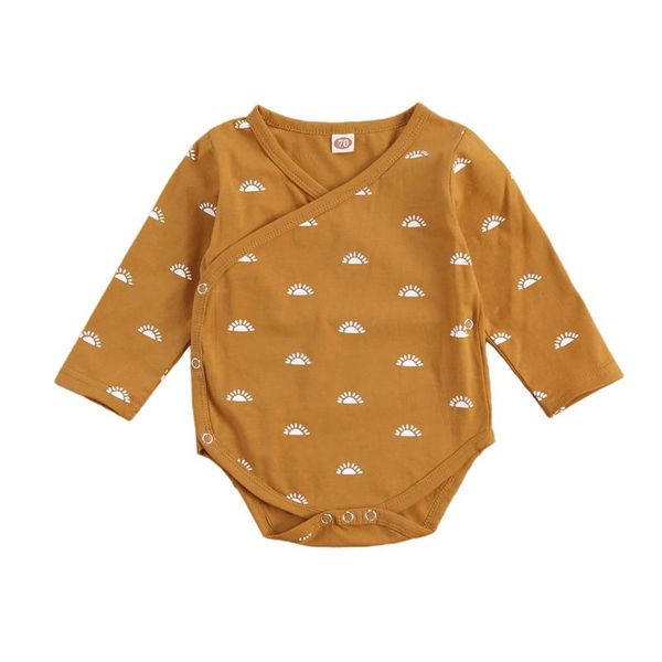 

jumpsuits 2021 0-12m autumn infant baby boy girl romper sun print long sleeve o neck jumpsuit playsuit one piece cotton clothes, Blue