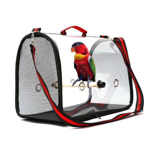 

transparent bird cage travelling single shoulder portable animal villa cages