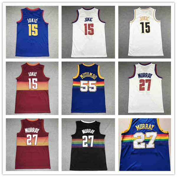 

2021 arrival 27 murray 15 jokic basketball jersey uniforms college, Black