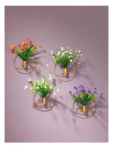 

frames wall mounted flower tubes metal vase decoration mount dried racks gold art decor displayer