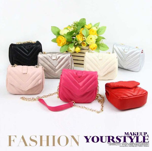 

kids deaigner purses baby girls mini princess bags classic printing handbags shoulder strap children snacks fanny bag gift 7colors, White