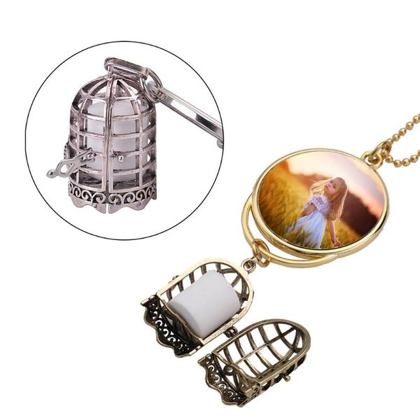 

pendant necklaces sublimation blank pendants christmas ornaments alloy heat transfer for diy id name tags, Silver