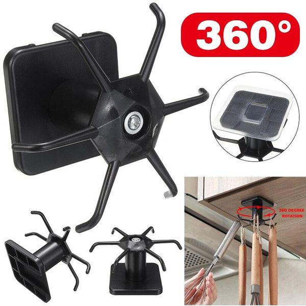 

hooks & rails plastic 360 degrees rotated kitchen self adhesive 6 home wall door hook handbag clothes hanging rack
