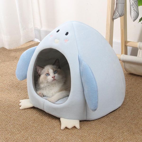 

cat beds & furniture pet semi-enclosed bed soft warm nest dog removable mattress chihuahua accessories kitten winter house puppy supplies ha