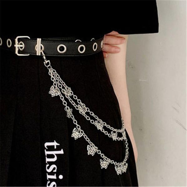 

belts shestyle gothic punk women chain belt fahion black hole butterfly tide jk accessories pu leather adjustable sashes cool style, Black;brown