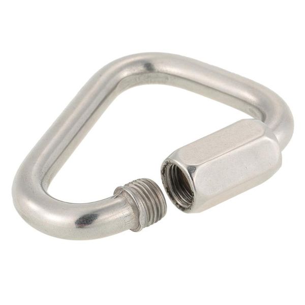 

stainless steel triangle quick link locking carabiner hanging hook buckle for outdoor camping hiking cords, slings and webbing