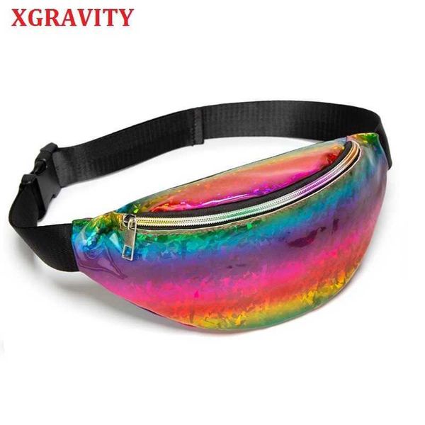 

xgravity sequin women waist bag fanny pack running zip belt money pouch holiday chest bag tote satchel h001 210429