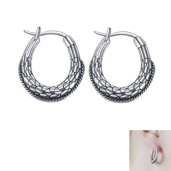

hoop & huggie punk fashion thick large earrings for men women stainless steel hip hop gift jewelry, Golden;silver