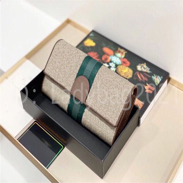 

2021 ss luxury designers canvas letter fashion wallet interior zipper classic pocket handbags satchel card holders clutch bags two-tone diam, Red;black