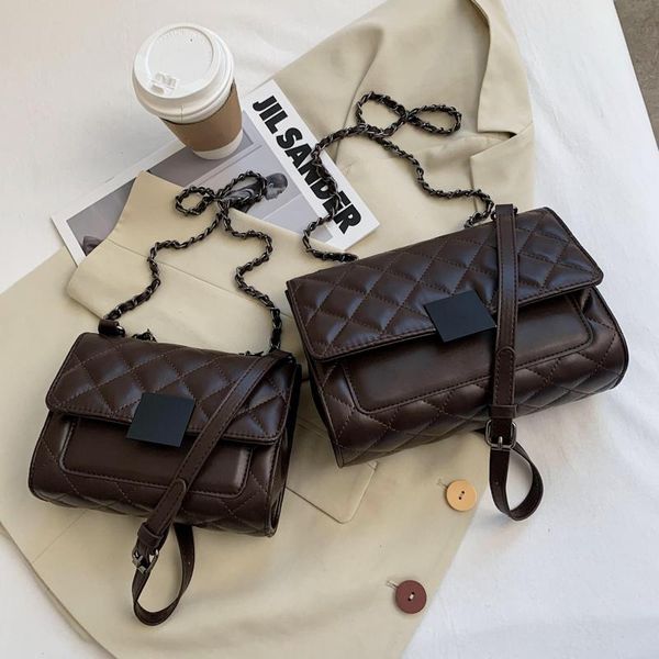 

evening bags winter black quilted retro small crossbody bag women's 2021 fashion all-match simple shoulder tote