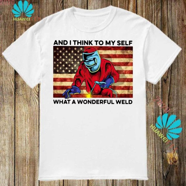 

and i think to my self what a wonderful weld american flag t-shirt, White;black