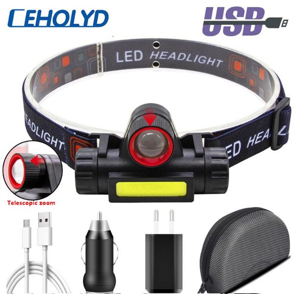 

headlamps ceholyd led headlamp q5 zoomable head lamp waterproof headlight 2500lm built in usb rechargeable 18650 battery working light