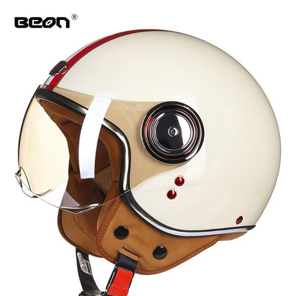 

motorcycle helmets beon helmet 3/4 open face vintage casco moto men retro summer scooter motorbike riding