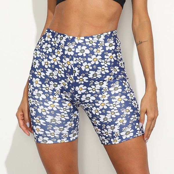 

women workout yoga shorts printed sport running spandex high waist sweat compression short de femme outfit