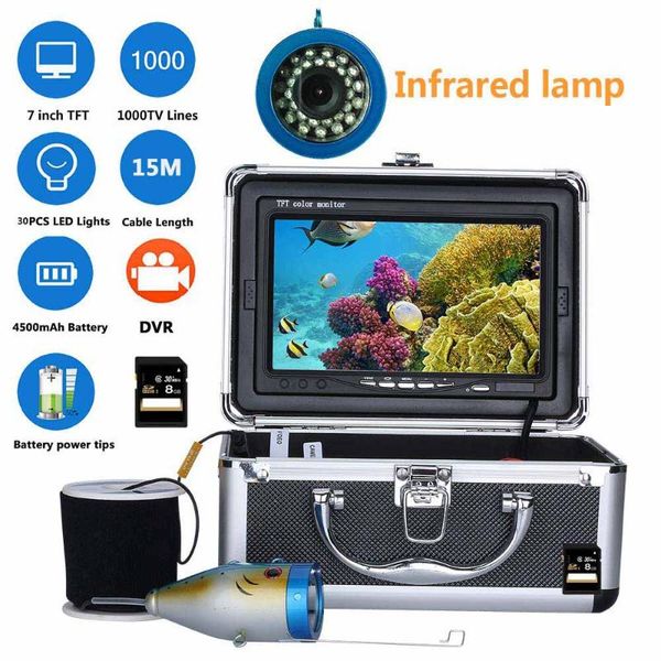 

cameras 15m 7" inch dvr recorder 1000tvl underwater fishing video camera kit 30 pcs led infrared lamp lights fish finder