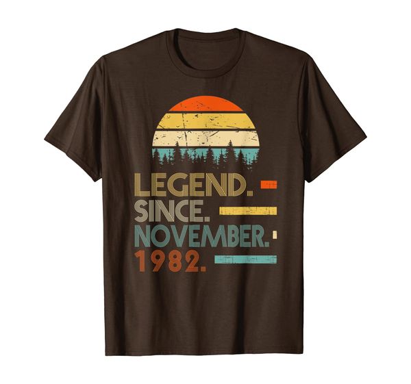 

legend since november 1982 37th birthday gift 37 year old t-shirt, White;black