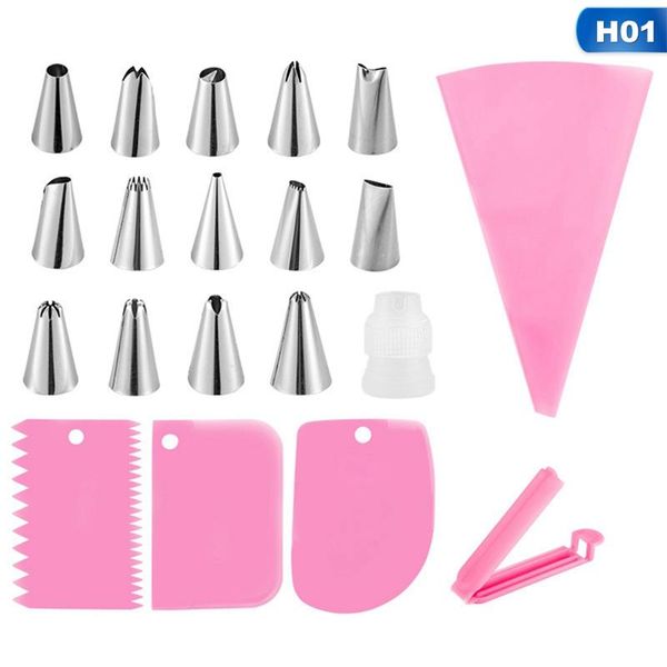 

baking & pastry tools silicone bag stainless steel nozzle diy cake decorating tip set mouth icing piping cream cookie decor