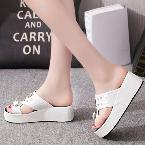 

slippers women open toe summer platform wedges sandals casual beach female shoes elegant ladies 2021 zapatos de mujer, Black