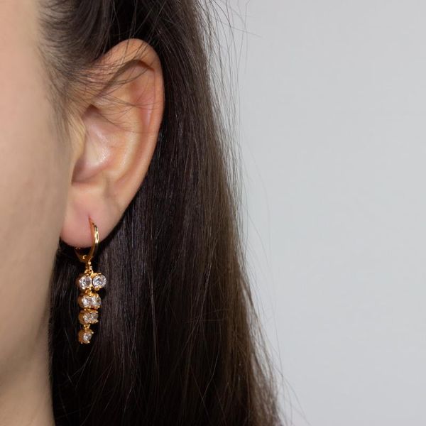

hoop & huggie gold plated necklaces pattern zircon ring earrings, Golden;silver