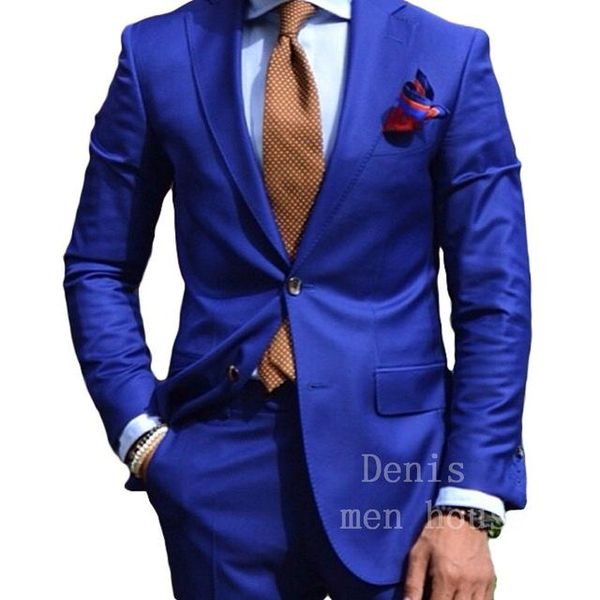

men's suits & blazers royal blue slim fit men suit costume homme mariage formal business blazer wedding groom mens (jacket+pants), White;black