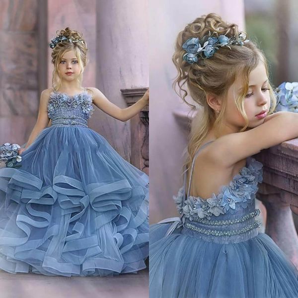 

custom tulle handmade flower girl dresses children's baby child party pageant birthday christmas girl's, Red;yellow