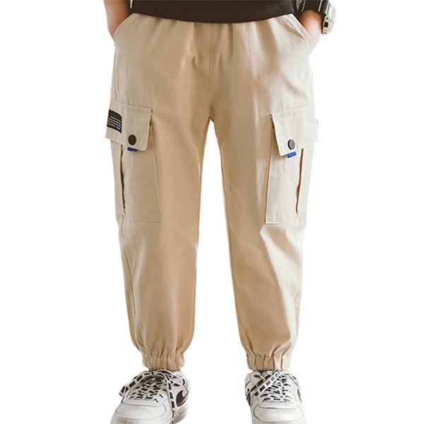

pants for boy pockets cargo boys letter children autumn winter clothes teenagers 6 8 10 12 14 210527, Blue