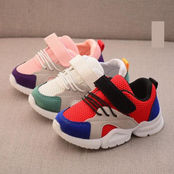 

sneakers spring 2021 model of children's breathable net cloth sports shoes for boys and girls' running on the, Black;red