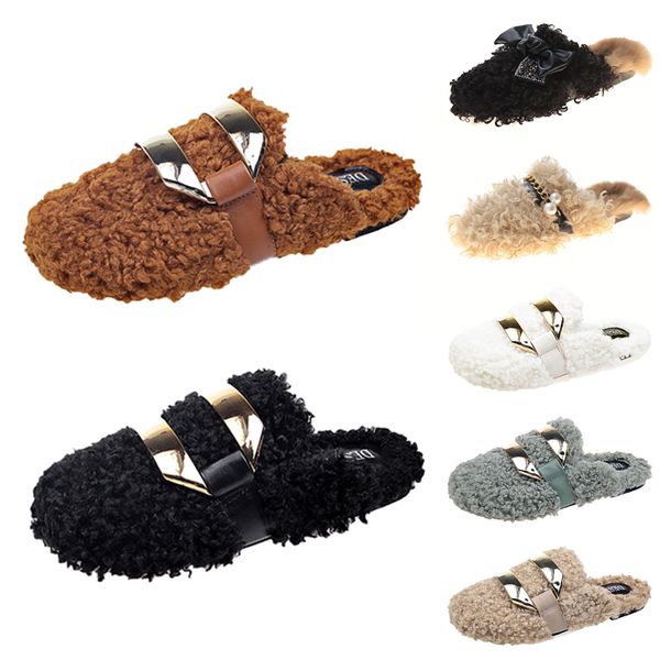

women designers slippers platforms sandal shoes triple black grown grey pink womens casuals indoor warm sneakers flat winter trainers walkin