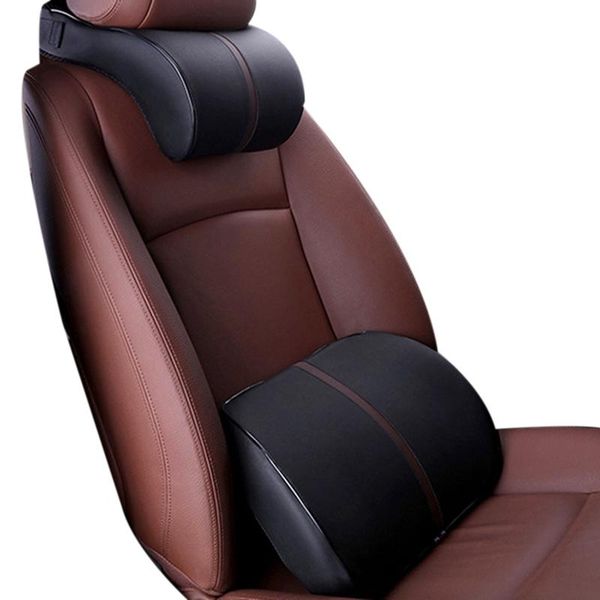 

leather auto car neck pillow memory foam pillows rest seat headrest cushion pad cushions